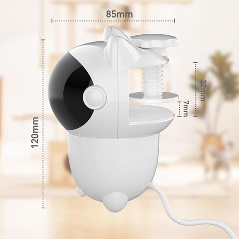 AOZBZ Cat Toys, Clip-on Interactive Cat Toy with Spinning Feathers Rechargeable Robotic Cat Interactive Toy for Indoor Cats, Kittens, Dogs in Saudi Arabia