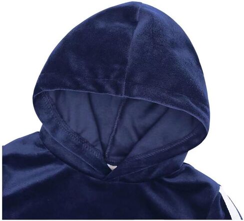 Toddler Boys Girls Velvet Hoodie Sweatpants Outfits Set in Kuwait