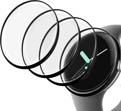 4 عبوات من واقي شاشة الساعة لساعة Google Pixel 3 مقاس 45 مم، فيلم PMMA (ليس زجاجًا مقسى) رفيع للغاية وعالي الدقة وحساسية عالية وتغطية كاملة مضادة للخدش in Kuwait