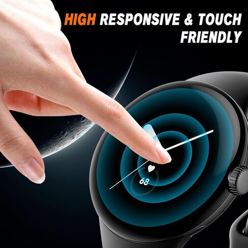 4 عبوات من واقي شاشة الساعة لساعة Google Pixel 3 مقاس 45 مم، فيلم PMMA (ليس زجاجًا مقسى) رفيع للغاية وعالي الدقة وحساسية عالية وتغطية كاملة مضادة للخدش in Kuwait