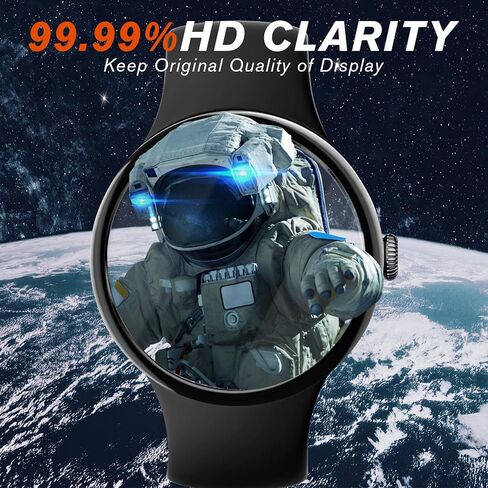 4 عبوات من واقي شاشة الساعة لساعة Google Pixel 3 مقاس 45 مم، فيلم PMMA (ليس زجاجًا مقسى) رفيع للغاية وعالي الدقة وحساسية عالية وتغطية كاملة مضادة للخدش in Kuwait