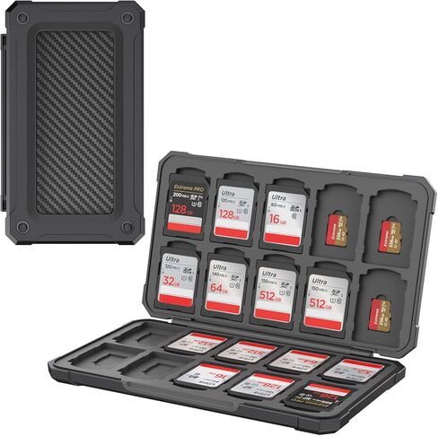SD Card Holder Memory Card Case for SD SDHC SDXC TF Card, SD Cards Storage Organizer for 20 SD Cards and 20 Micro SD Cards. (Red) in Kuwait
