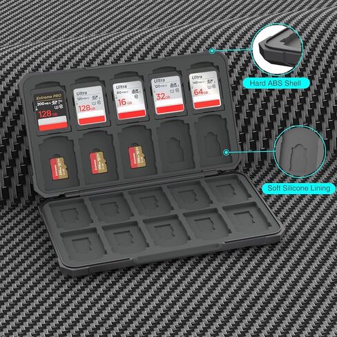 SD Card Holder Memory Card Case for SD SDHC SDXC TF Card, SD Cards Storage Organizer for 20 SD Cards and 20 Micro SD Cards. (Red) in Kuwait