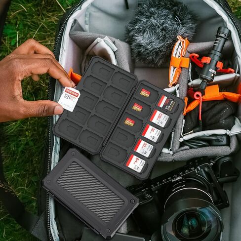 SD Card Holder Memory Card Case for SD SDHC SDXC TF Card, SD Cards Storage Organizer for 20 SD Cards and 20 Micro SD Cards. (Red) in Kuwait