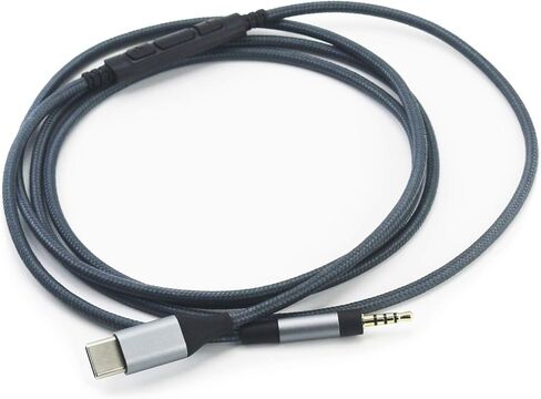 كابل صوت NewFantasia USB C متوافق مع Sennheiser PXC550، PXC550-II، PXC480، Momentum 4، سماعات ACCENTUM Plus، ميكروفون للتحكم عن بعد متوافق مع iPhone 16/15/Pro/plus متوافق مع iPad in Kuwait