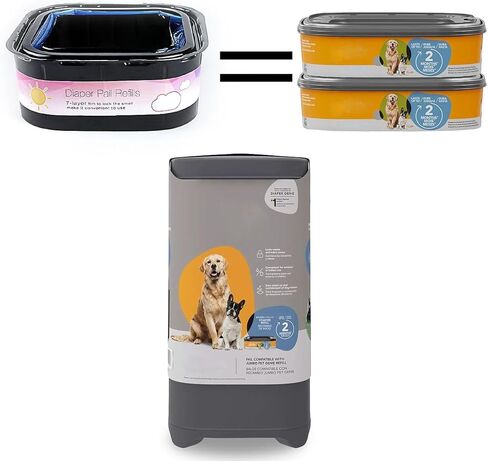 4 قطع من أكياس نفايات الحيوانات الأليفة القابلة لإعادة الملء من جامبو، 4 قطع، متوافقة مع سلة مهملات مخلفات الكلاب من جيني، أكياس نفايات الكلاب الأليفة، التخلص من نفايات الكلاب in Kuwait