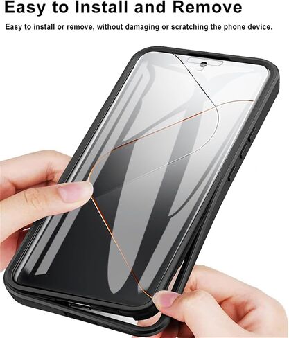 360°All-Inclusive Case for Xiaomi Poco F6 Pro/Redmi K70/ K70 Pro, [Built in Screen Protector] Dual Layer Full Body Shockproof Dustproof Clear Phone Case for Xiaomi Poco F6 Pro QB-Black in Saudi Arabia