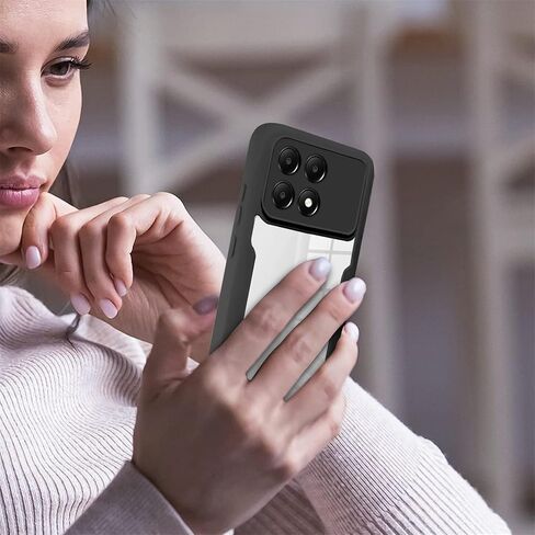 360°All-Inclusive Case for Xiaomi Poco F6 Pro/Redmi K70/ K70 Pro, [Built in Screen Protector] Dual Layer Full Body Shockproof Dustproof Clear Phone Case for Xiaomi Poco F6 Pro QB-Black in Saudi Arabia
