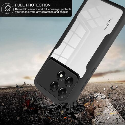 360°All-Inclusive Case for Xiaomi Poco F6 Pro/Redmi K70/ K70 Pro, [Built in Screen Protector] Dual Layer Full Body Shockproof Dustproof Clear Phone Case for Xiaomi Poco F6 Pro QB-Black in Saudi Arabia