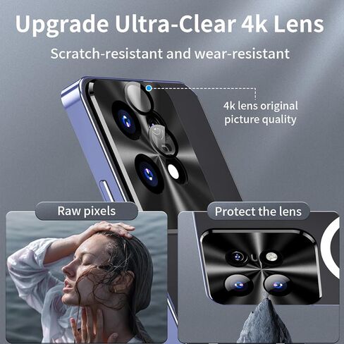 حافظة QUIETIP متوافقة مع Motorola Edge 50 Pro مع واقي شاشة، متوافقة مع حافظات MagSafe بإطار معدني + غطاء حماية خلفي متجمد من البولي كربونات، أسود in Kuwait