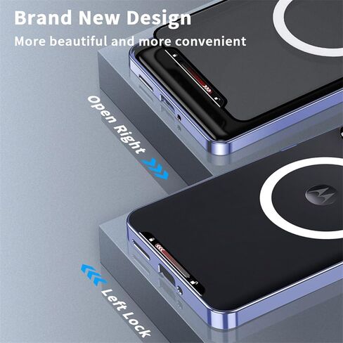 حافظة QUIETIP متوافقة مع Motorola Edge 50 Pro مع واقي شاشة، متوافقة مع حافظات MagSafe بإطار معدني + غطاء حماية خلفي متجمد من البولي كربونات، أسود in Kuwait