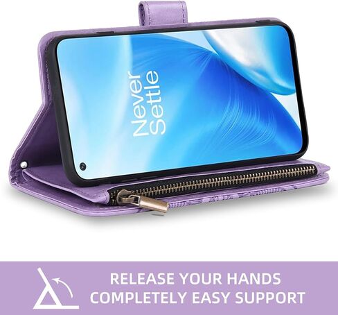 Asuwish Phone Case for OnePlus Nord N200 5G Wallet Cell Cover with Screen Protector Lanyard Wrist Strap Mandala Flower Card Holder One Plus N 200 G5 1 Plus 200N 1plus One+ 1+ N2005G 2021 Girls Purple in Saudi Arabia