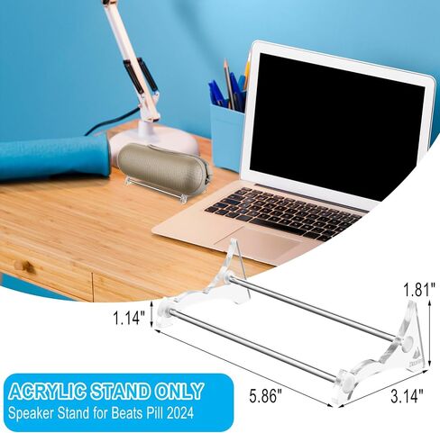 TXEsign Desktop Stand Speaker Holder Compatible with Beats Pill Speaker, Acrylic Table Holder Speaker Stand Display Stand Desktop Anti-Slip Base Mount (Transparent) in Saudi Arabia