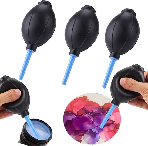 BAOFALI 2PCS Soft Rubber Alcohol Ink Air Blower Dust Chips Camera Cleaner Craft Arts Painting Drawing Ink Black Blower Pump Hand Held Tool in Saudi Arabia
