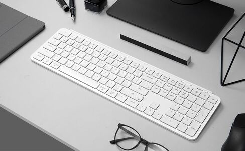 Keychron B6 Pro Full-Size Ultra-Slim Wireless ZMK Custom Keyboard, Triple-Mode 2.4 G/Bluetooth 5.2/Wired Programmable, Lightweight Quiet Key with Numeric Keypad for Mac/Windows, Ivory White in Saudi Arabia