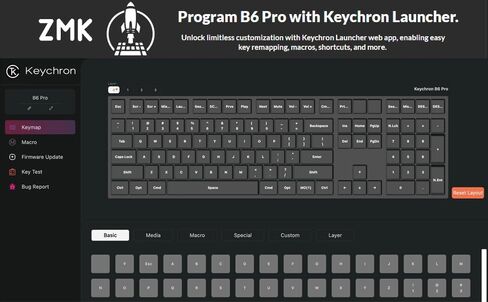Keychron B6 Pro Full-Size Ultra-Slim Wireless ZMK Custom Keyboard, Triple-Mode 2.4 G/Bluetooth 5.2/Wired Programmable, Lightweight Quiet Key with Numeric Keypad for Mac/Windows, Ivory White in Saudi Arabia