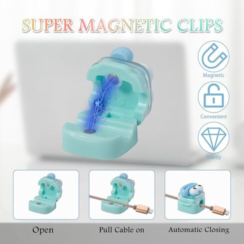 Magnetic clamp is Suitable for Office, Desk Bed, Head Cabinet, car and Mobile Phone Charging Cable Manager.Section A, 6 Pack in Saudi Arabia
