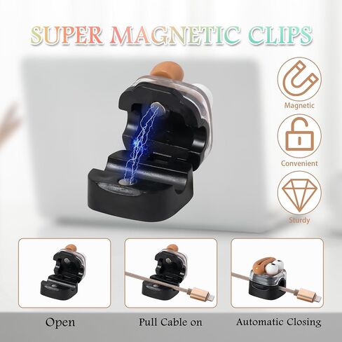 Magnetic clamp is Suitable for Office, Desk Bed, Head Cabinet, car and Mobile Phone Charging Cable Manager.Section A, 6 Pack in Saudi Arabia