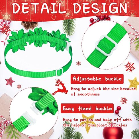 24 Pieces Christmas Dog Flower Collar Dog Bowties Adjustable Dog Collar Flower Artificial Diamond Flower Collar Christmas Dog Bow Collar Xmas Dog Accessories for Dogs Cats Pets (Elegant Style) in Saudi Arabia
