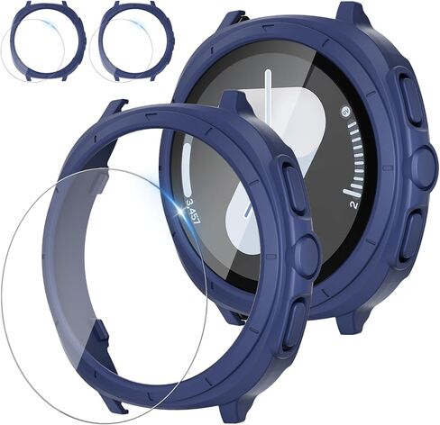 [2+2 Pack] for Samsung Galaxy Watch 7 40mm Screen Protector Case, [Turn 40mm into Ultra Seamlessly] Hard PC Bumper & Tempered Glass Film for Galaxy Watch 7 40mm, Clear in Kuwait