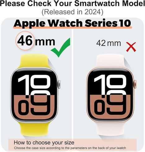 6-Pack Screen Protector Compatible with Apple Watch Series 10 46mm Case, Soft TPU Plated Case All-Around Protective Screen Full Cover Bumper Compatible for iWatch Series 10 Smart Watch in Saudi Arabia