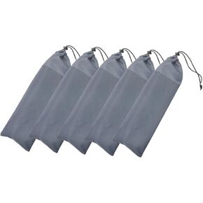 5pcs Tent Stake Storage Bag Camping Accessories Pocket Organizer Pouch Camping Tents Camping Canopy Tent Portable Tool Kit PVC Waterproof Coating Power Supply Windproof
