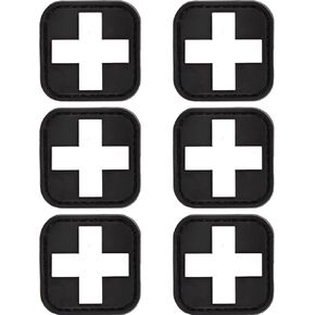 LIVANS Medic Red Cross Patch, First Aid Morable Patch Perfect for Tactical IFAK, EMT Trauma Pouch 1.5-Inch 3D High Relief Patch Nurse Doctor Emergency Logo PVC Rubber Bundle 6 Pieces