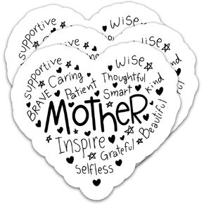 (3Pcs) Mom Nutrition Facts Sticker Retro Colors Mom Sticker Perfect for Moms Mama Mother Grandma Mother's Day – Waterproof Vinyl Decal For Book Laptops Phones Tumblers Water Bottles, Size 3 x 2.1 Inch