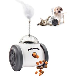 Interactive Roller Puzzle Dispenser Toy for Dogs & Cats, Slow Feeder Toy for Cats, Interactive Chase Toys, Adjustable Dog Treat Dispensing Dogs & Cats Toys, Improves Pets Digestion System Dog Chew