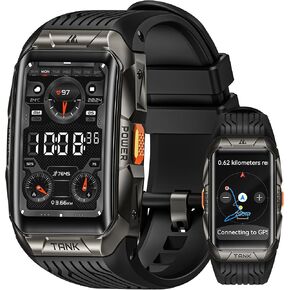 GPS Smart watch for Men Women, 3D Curved Glass, Full Stainless Steel Body, 6 Satellite Positioning, Compass, 100M Waterproof, Answer/Make Call, 1.64" AMOLED Screen, Compatible for Android iOS