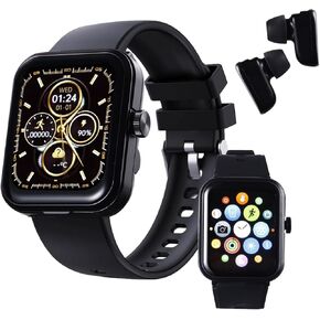 Smart Watch with Earbuds,1.85" HD Smartwatch for Men Women with Monitor/Pedometer/Calories,Sports Fitness Tracker Watch, IP67 Waterproof Activity Tracker for Android iOS