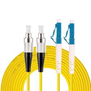 LC to FC Fiber Patch Cable, 5M (16.4ft) Single-Mode Duplex Jumper - LC/UPC-FC/UPC 9/125um OS2 Yellow SM Optical Patch Cord