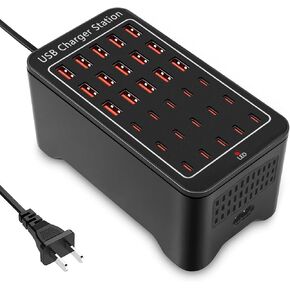 Charging Station, USB C Charger Block, 150W 30-Port【15USB-C + 15USB-A】, Travel Charger Station Fast Charger Desktop USB Wall Charger Compatible iPhone, iPad, Tablets, Smartphones