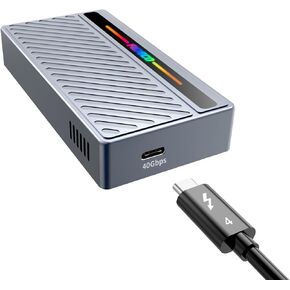 FIDECO 40Gbps M.2 NVMe Enclosure, USB4 NVMe SSD Enclosure, Aluminum SSD Case with RGB Light and PWM Fan, Support UASP & Trim, Compatible with Thunderbolt 4/3, USB4/3.2/3.1/3.0