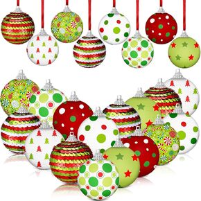 Zeyune 16 Pcs Halloween Ball Ornaments for Tree 2 Inch Halloween Tree Decorations Pumpkin Ghost Bat Spider Halloween Tree Glitter Ornaments with Sequins for Halloween Party Hanging Decoration