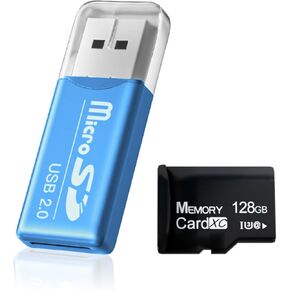 SDXC UHS-I Memory Card 128GB with Adapter, Speed Up to 150MB/s, C10, Full HD, 4K Video, Type C, Android, DSLR