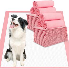 BinetGo Pink Disposable Pee Pads for Dogs, 30 Count 28" x 36" XX-Large Wee Wee Pads for Dogs Urine, Extra Absorbent Unscented Puppy Pads, Pet Training Pads for Dogs, Pink Doggy Pee Pads for Indoors