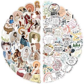 120Pcs Inspirational Christian Stickers, Jesus Stickers, Bible Verse Stickers, Jesus Faith Stickers for Christmas Water Bottles, Christian Easter Gifts for Kids Men and Women