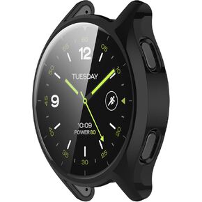 MOTONG Compatible with Xiaomi Watch 2 Case Cover - Full Coverage TPU Protective Case Cover Compatible with Xiaomi Watch 2(TPU Black)