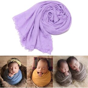 Zeroest Newborn Photoshoot Wraps Photography Props Fringed Wraps for Baby Boys Girls Infant Photo Props Blanket (Tan) in Kuwait