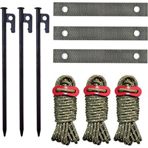 Tree Stake Kit, Heavy Duty Garden Stakes Kit Including 3 Pieces 11.8 Inches Steel Tree Stakes, 3 Pieces 15.8 Inches Tree Straps and 3 Rolls 13.1 Feet Ropes (3sets-Tree Stake)