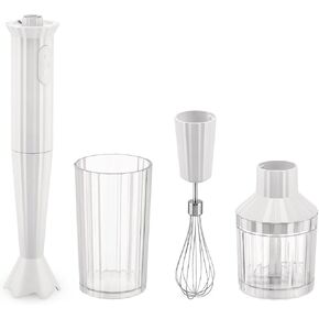 Alessi Plissé MDL10SW/US - Hand Blender with Measuring Jug, Whisk and Chopper in Thermoplastic Resin, US Plug ‍200W, White