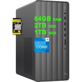 HP Envy Business Desktop Computer Intel 10-core i5-14400 16GB RAM 1TB SSD + 1TB HDD USB-C VGA HDMI Win11 w/ICP Accessory