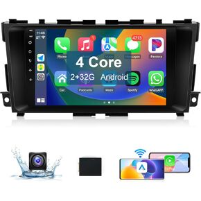 Leadfan Car Stereo for Nissan Altima Teana 2013-2018 Radio Upgrade with Wireless CarPlay Android Auto, 9 Inch Touchscreen in-Dash Bluetooth WiFi GPS Navigation MirrorLink SWC FM Backup Camera