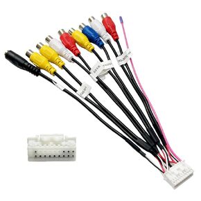 20 Pin Backup Camera Harness Adapter for Android Car Stereo, Android Radio RCA Rear View Camera Connector with Audio Wires, Video Output & Input, Mic Input, RCA Rear Backup Camera Jacks Connector