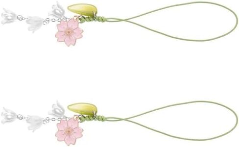4Pcs Pink Flower Cell Phone Strap Flower Phone Charm, Cute Keychain Lanyard String Charm,Car Key Hanging Pendants Decor,Tulip Keychain String Ornament Cell Phone Charms for Purse Backpack Wallet in Saudi Arabia