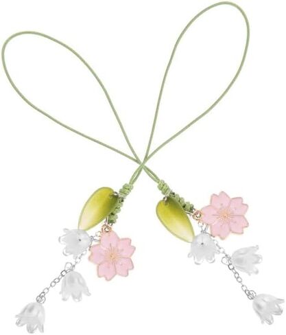 4Pcs Pink Flower Cell Phone Strap Flower Phone Charm, Cute Keychain Lanyard String Charm,Car Key Hanging Pendants Decor,Tulip Keychain String Ornament Cell Phone Charms for Purse Backpack Wallet in Saudi Arabia
