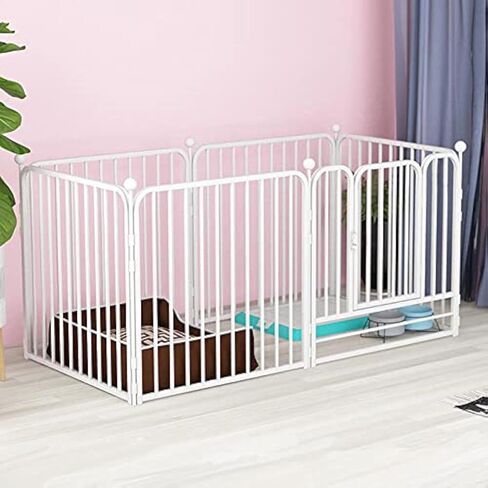 Dog Pen Pet Playpen Panel Pen Bunny Fence Indoor Outdoor Fence Playpen Heavy Duty Exercise Pen Dog Crate Cage Kennel(White) in Saudi Arabia