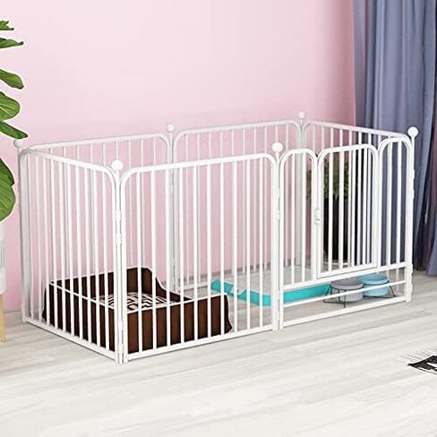 Dog Pen Pet Playpen Panel Pen Bunny Fence Indoor Outdoor Fence Playpen Heavy Duty Exercise Pen Dog Crate Cage Kennel(White) in Saudi Arabia