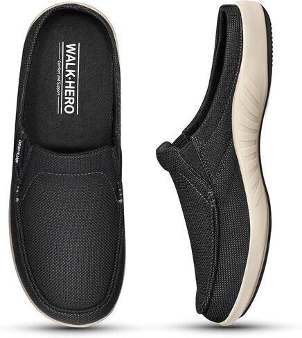 Men's Slippers for Plantar Fasciitis, Walkhero Slippers for Men with Arch Support Insole, Comfortable Mens House Shoes with Wide Toe Box & Non-slip Rubber Sole (Grey, 13) in Kuwait